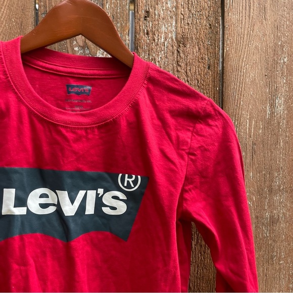 LEVIS Kids Red Long Sleeve Shirt Size 10-12 - Picture 7 of 12